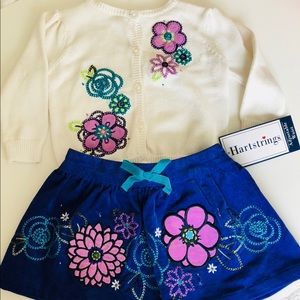Girls skirt & sweater set by Hartstrings